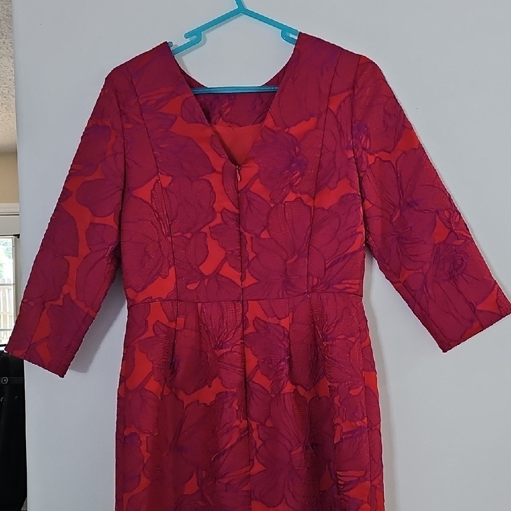 Bigio Collection Size 8 Floral 3/4 Sleeve Dress - Picture 4 of 14